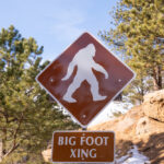 Big,foot,crossing,sign,in,the,wilderness,of,colorado